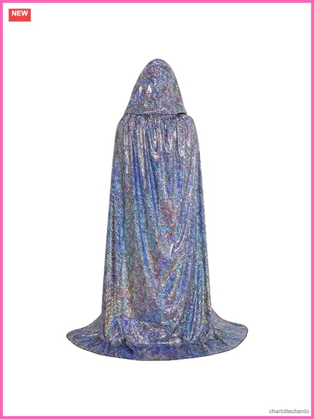 Shiny Hooded Cape Unisex Full Length Cloak Party Robe